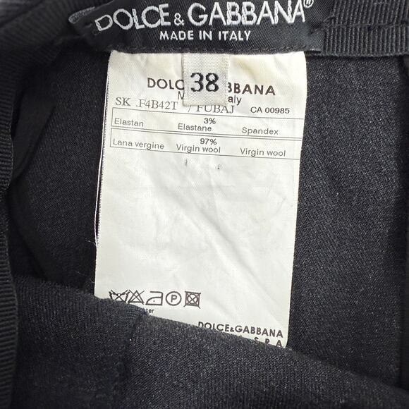 DOLCE & GABBANA Womens Wool Pencil Skirt Size IT 38 US XS Dark Grey Quiet Luxury - Picture 3 of 9